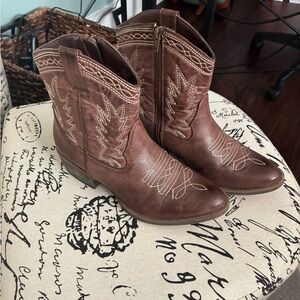 Coconuts by Matisse Tan Embroidered Ankle Boots